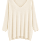 Pullover Mila V-Ausschnitt creme, Gr. 38-46