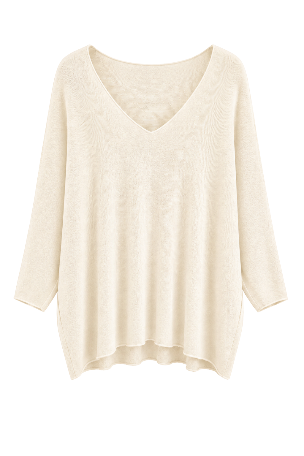 Pullover Mila V-Ausschnitt creme, Gr. 38-46