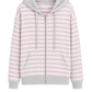 Streifenjacke Lola mit Kapuze rosa/hellgrau, Gr. 36-44