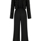 Schwarzer Pailletten-Jumpsuit mit raffiniertem Rückenausschnitt