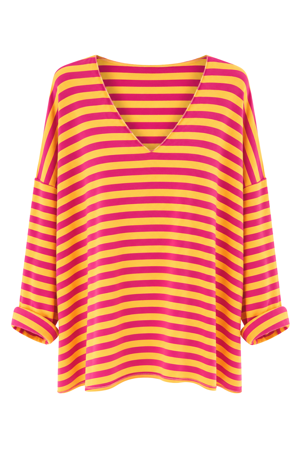 Shirt „Sunset Stripes“ gelb/pink, Gr. 38-44