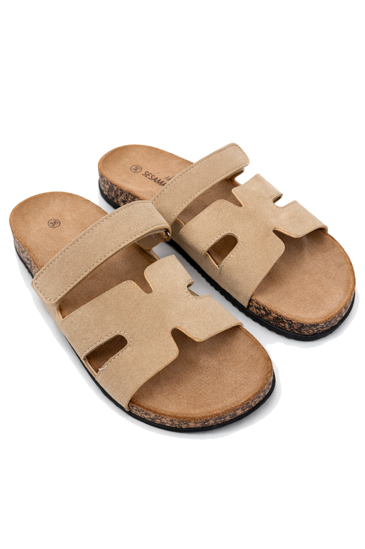 Pantoletten im ikonischen H-Cut-Out-Design beige, Gr. 36