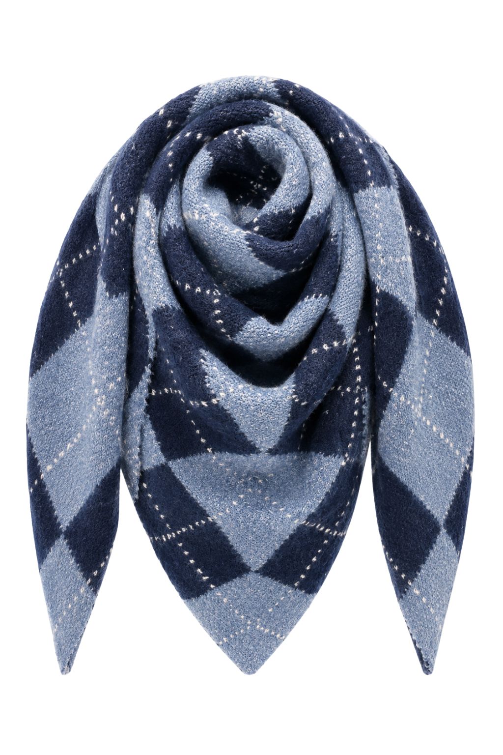 Dreiecksschal Karo jeansblau-navy