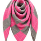 Dreiecksschal Karo pink-grau