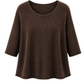 Basic Pullover "Lena" Rundhalsauschnitt  schokobraun, Gr. 36-42