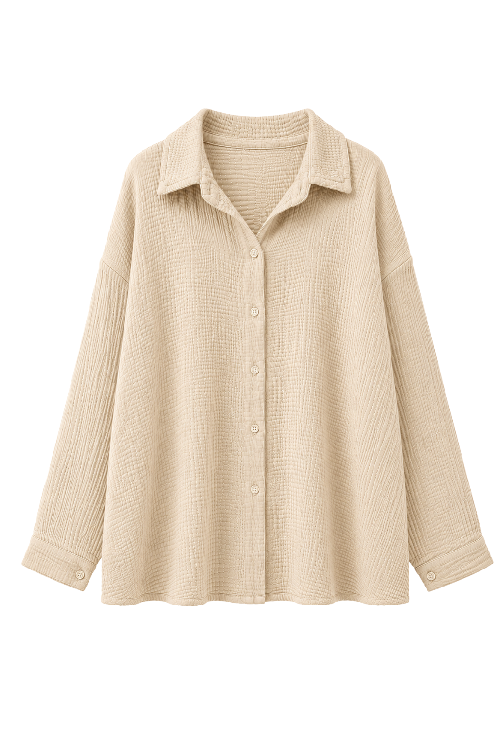 Musselin Oversize Bluse "Lina" beige, Gr. 38-44