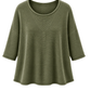 Basic Pullover "Lena" Rundhalsauschnitt  oliv, Gr. 36-42