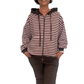 Streifenjacke Lola mit Kapuze rosa/braun, Gr. 36-44