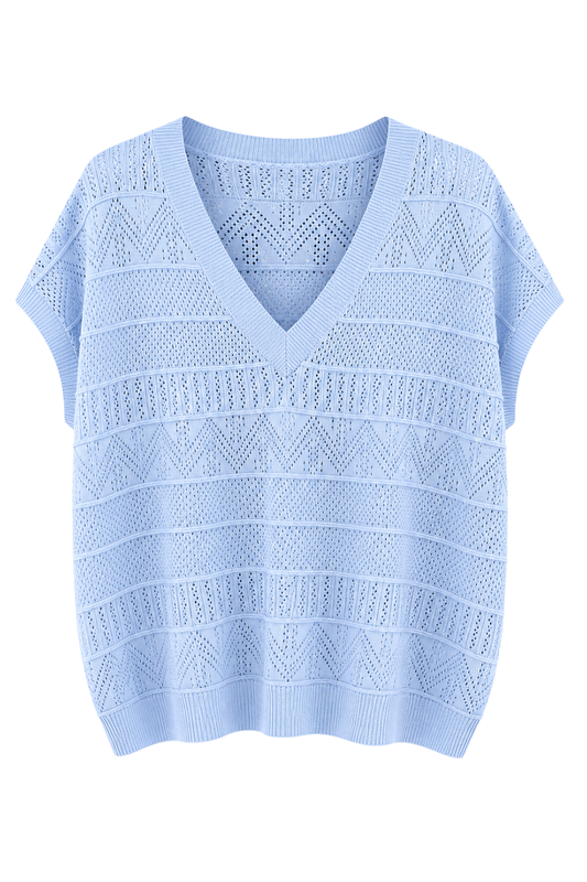 Strickshirt „Meeresbrise“ blau, Gr. 34-42