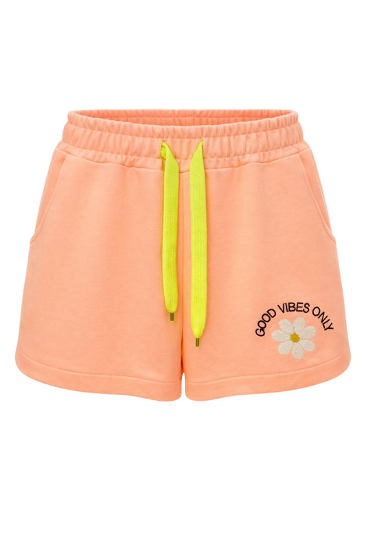Sweatshorts "Good vibes only" apricot, Gr. 36-42