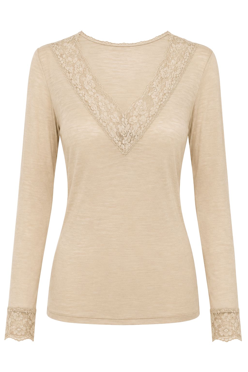 Longsleeve "Pure Romance" beige, Gr. 34-38