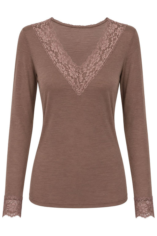 Longsleeve "Pure Romance" rosé-taupe, Gr. 34-38