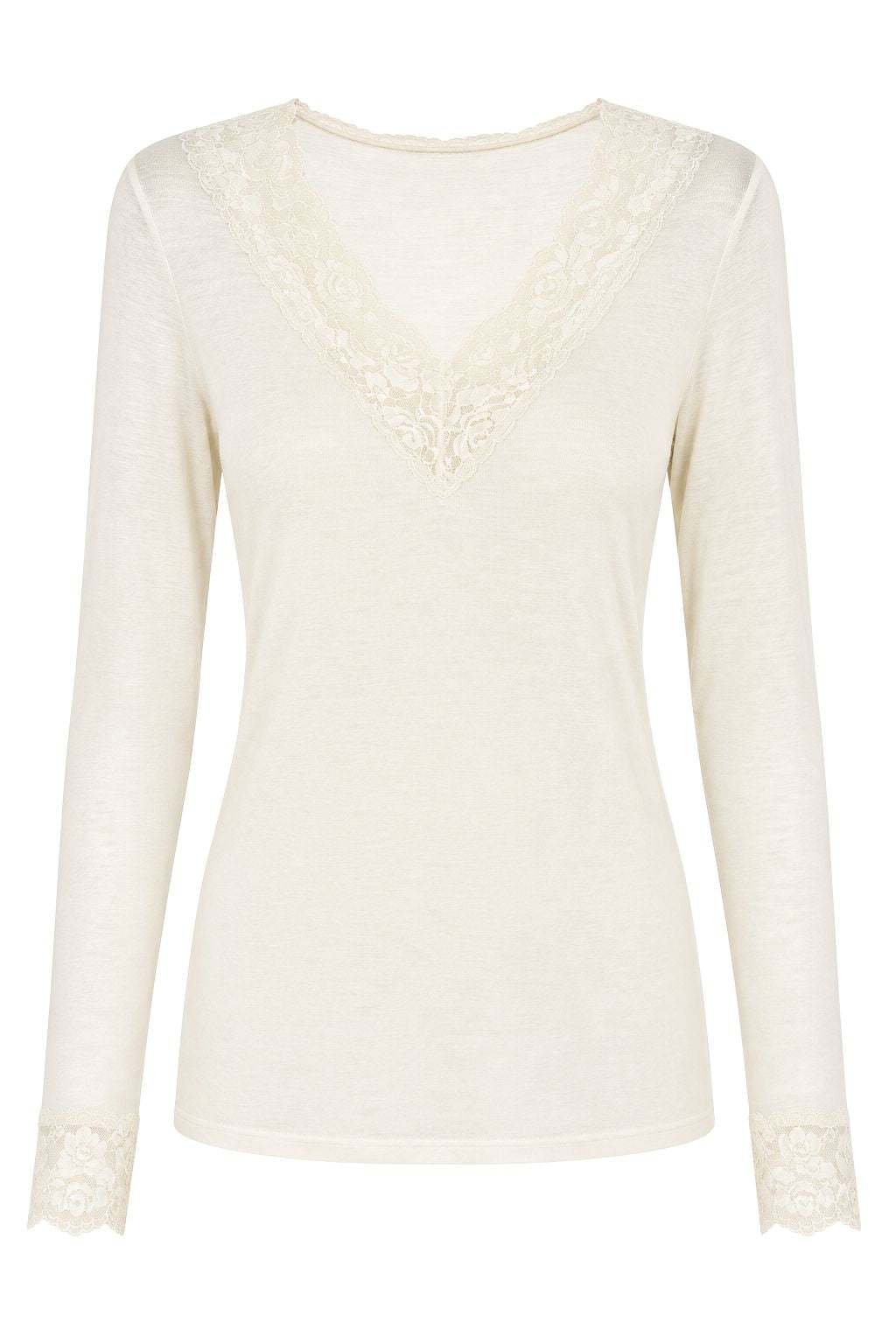 Longsleeve "Pure Romance" creme, Gr. 34-38