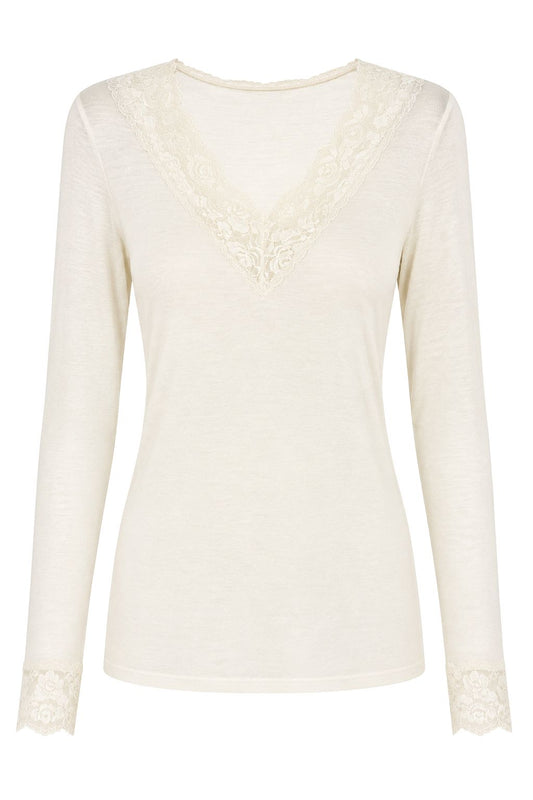 Longsleeve "Pure Romance" creme, Gr. 34-38
