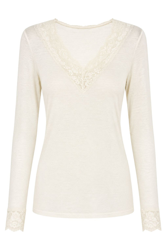 Longsleeve "Pure Romance" creme, Gr. 34-38