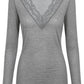 Longsleeve "Pure Romance" grau, Gr. 34-38