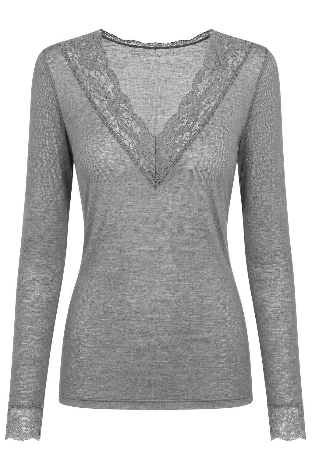 Longsleeve "Pure Romance" grau, Gr. 34-38