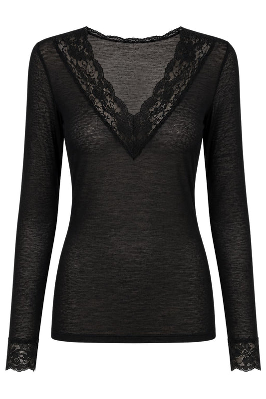 Longsleeve "Pure Romance" schwarz, Gr. 34-38