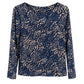 Langarmshirt mit Leopardenmuster blau/beige, Gr. 34-40
