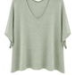 Basic Pullover "Lena" V-Ausschnitt salbei, Gr. 36-42