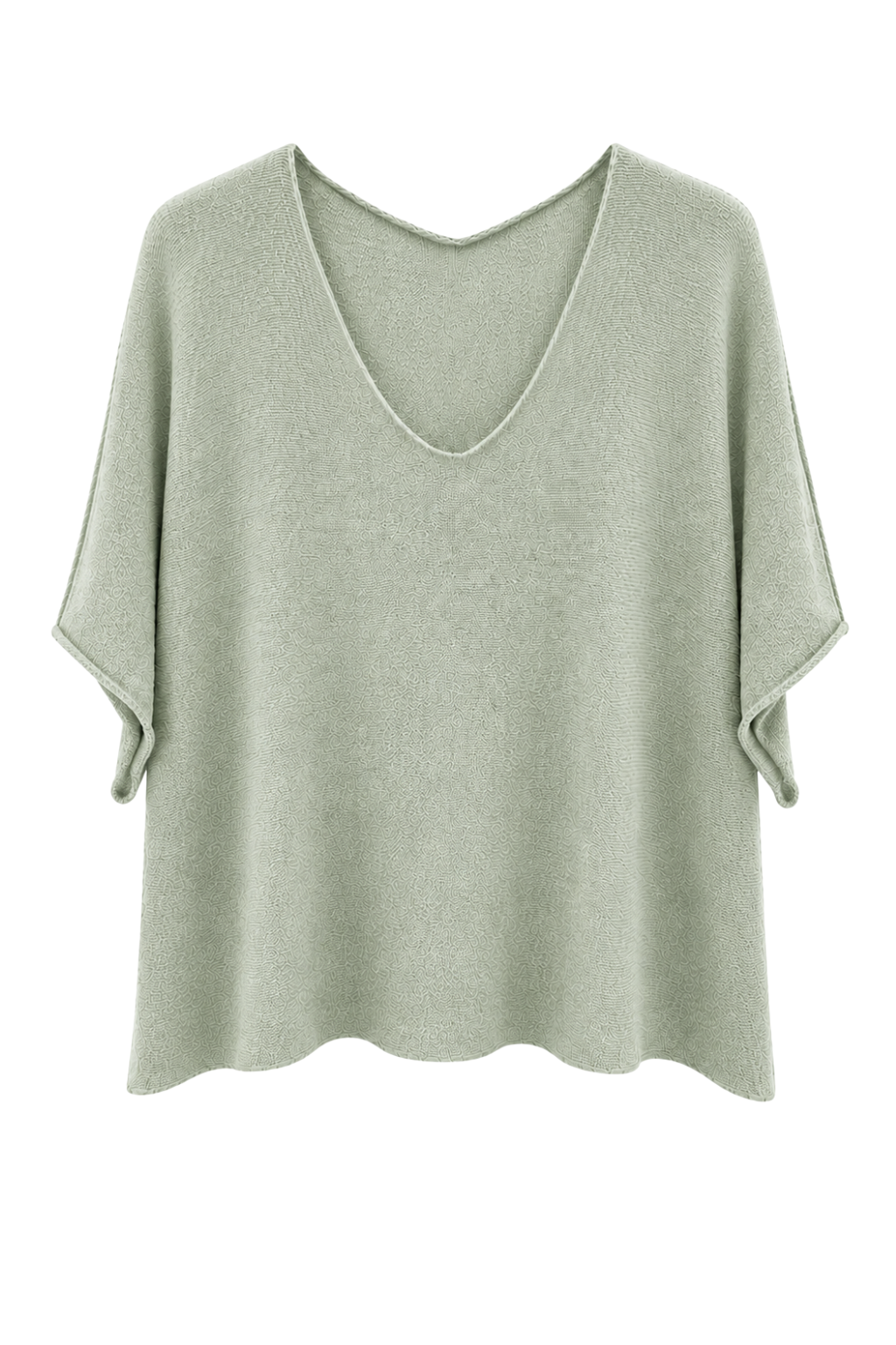 Basic Pullover "Lena" V-Ausschnitt salbei, Gr. 36-42