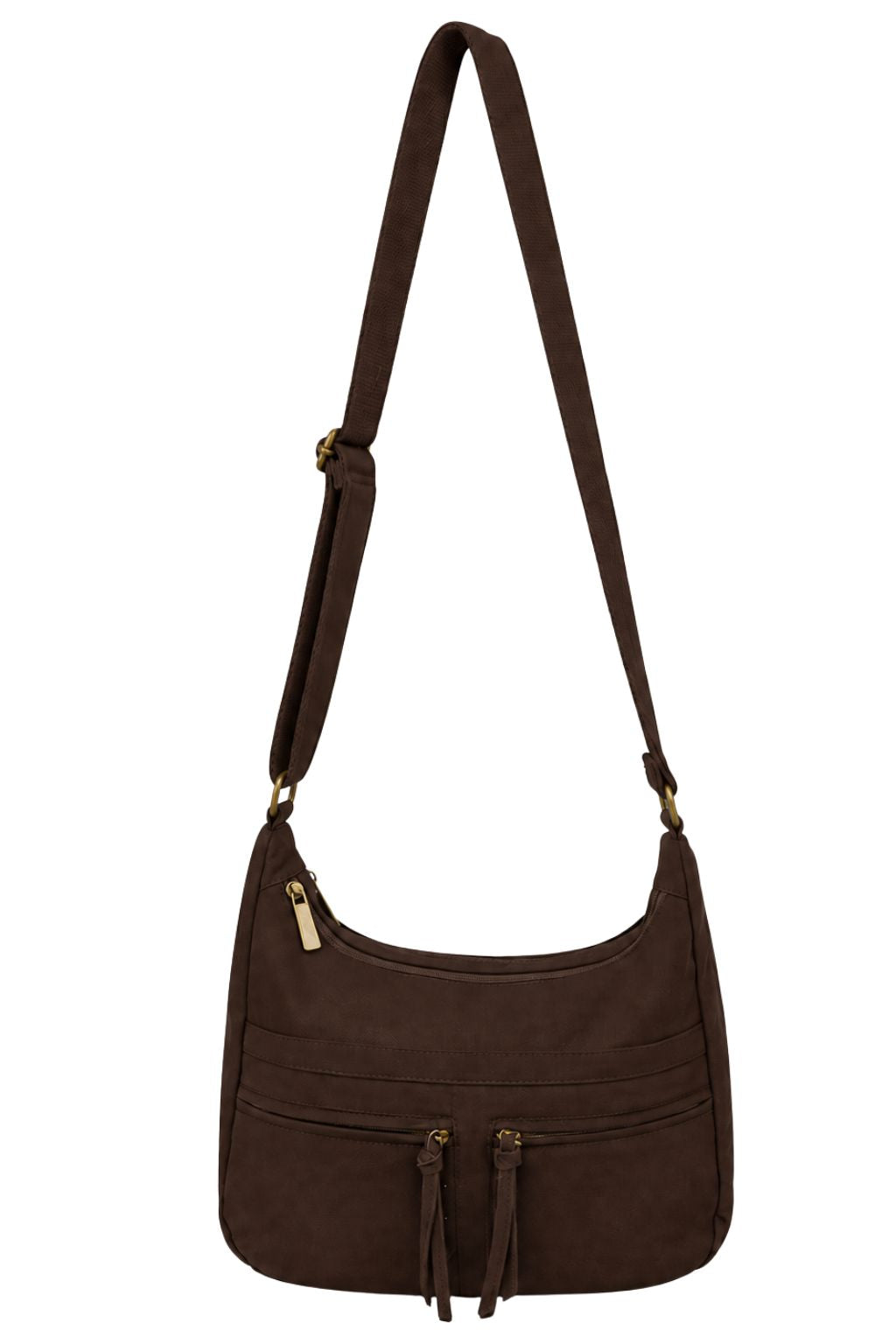 Crossbodybag Velourlederoptik schokobraun
