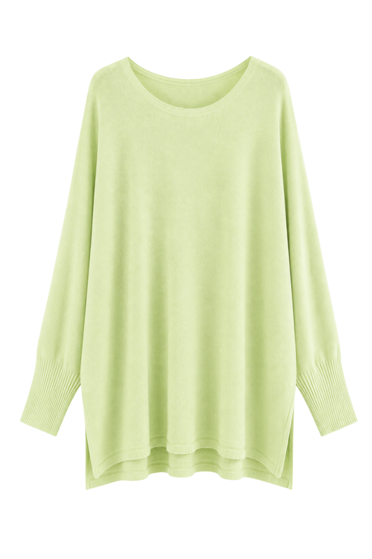 Oversize Pullover „Luna“ helles apfelgrün, Gr. 38-46