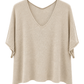 Basic Pullover "Lena" V-Ausschnitt  beige, Gr. 36-42