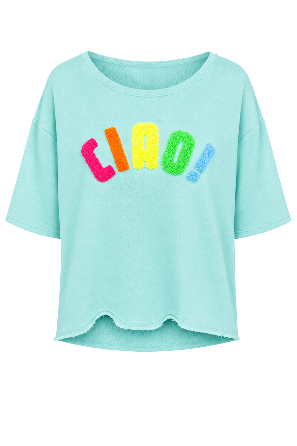 Shirt "Ciao Bella" türkis, Gr. 36-42