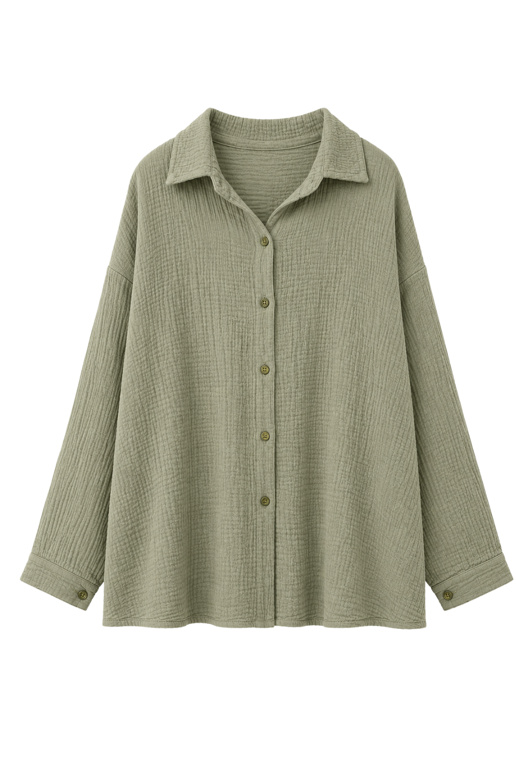 Musselin Oversize Bluse "Lina" oliv, Gr. 38-44