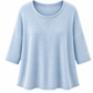 Basic Pullover "Lena" Rundhalsauschnitt  hellblau, Gr. 36-42