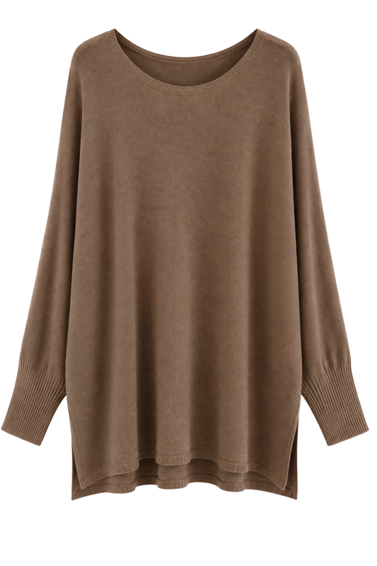 Oversize Pullover „Luna“ braun, Gr. 38-46