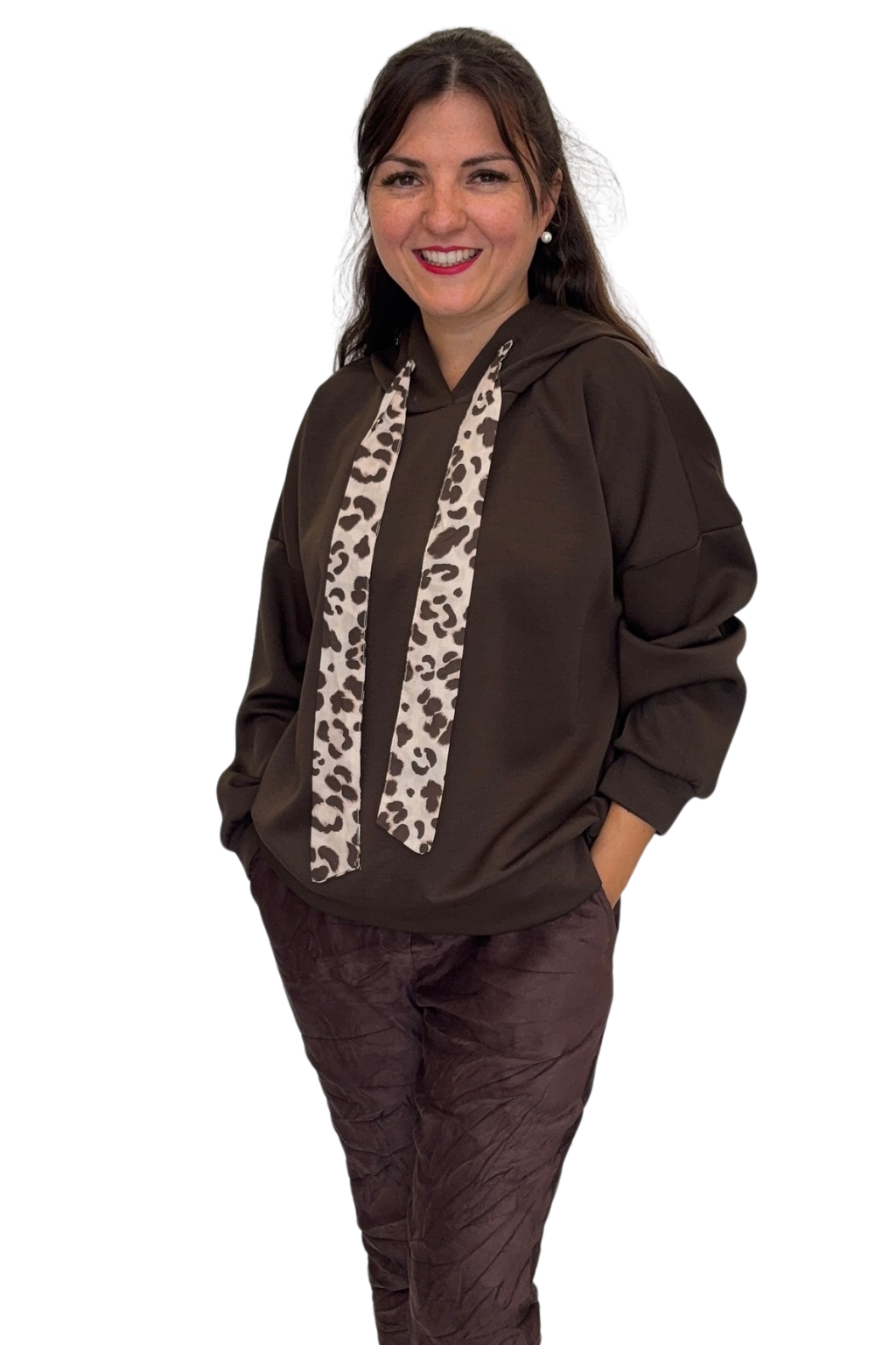 Hoodie „Leo Love“ – braun, Gr. 36-42
