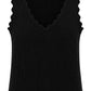 Rippstrick-Top mit Wellenkante schwarz, Gr. 34-44