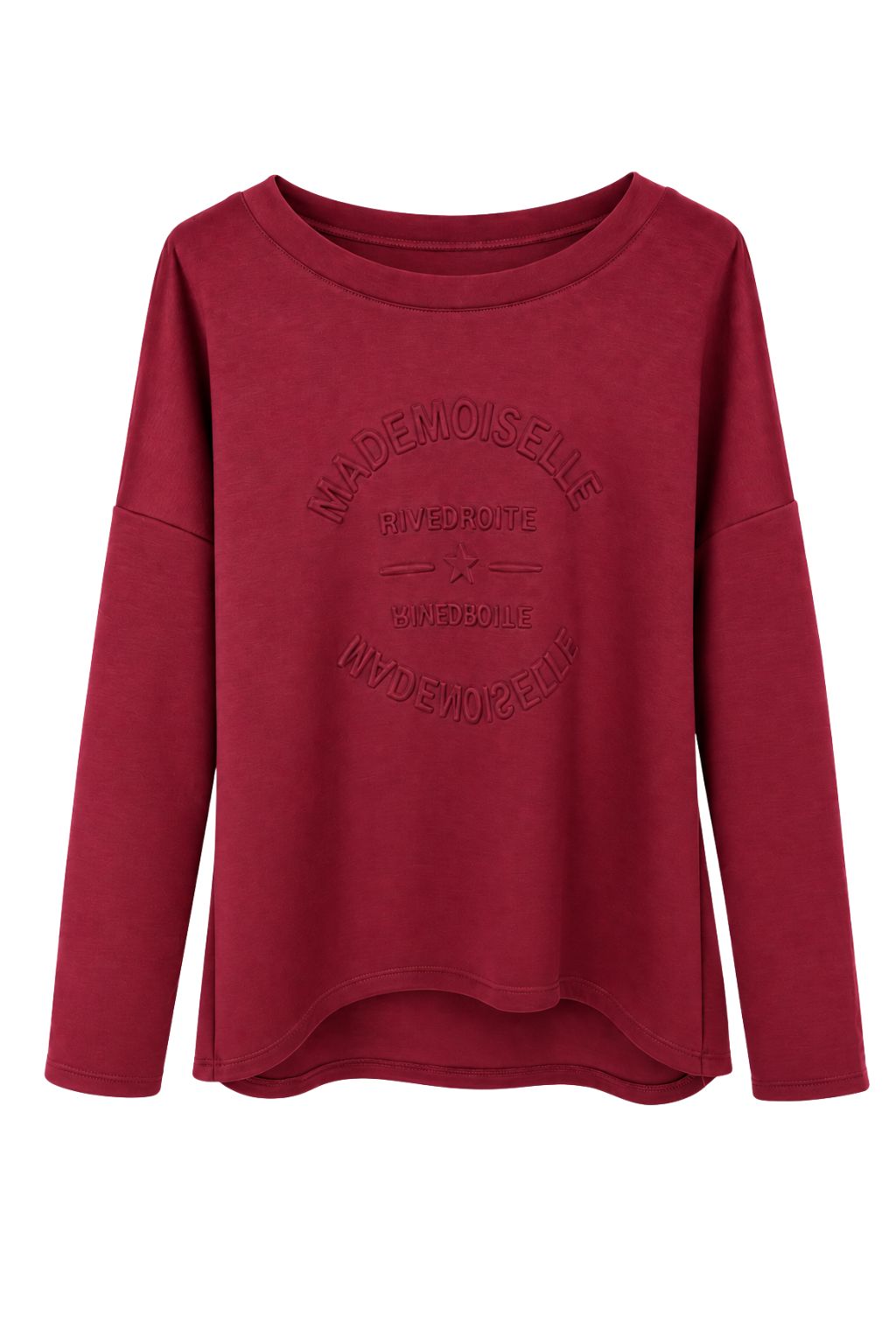 Mademoiselle Sweatshirt Butterstoff bordeaux, Gr. 36-42