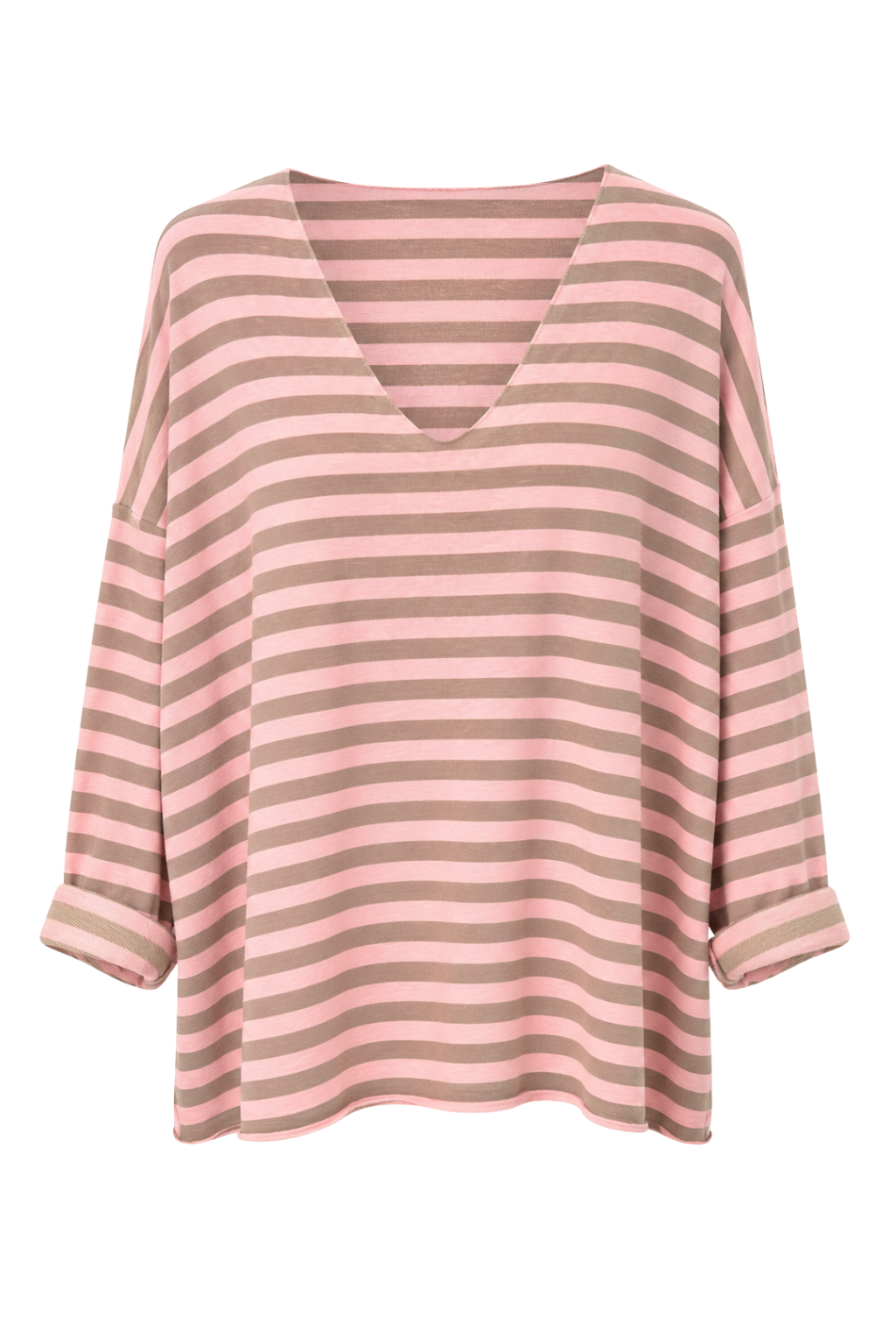 Shirt „Sunset Stripes“ rosa/braun, Gr. 38-44