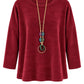 Kuschelweicher Pullover mit Schmuckkette bordeaux, Gr. 36-44