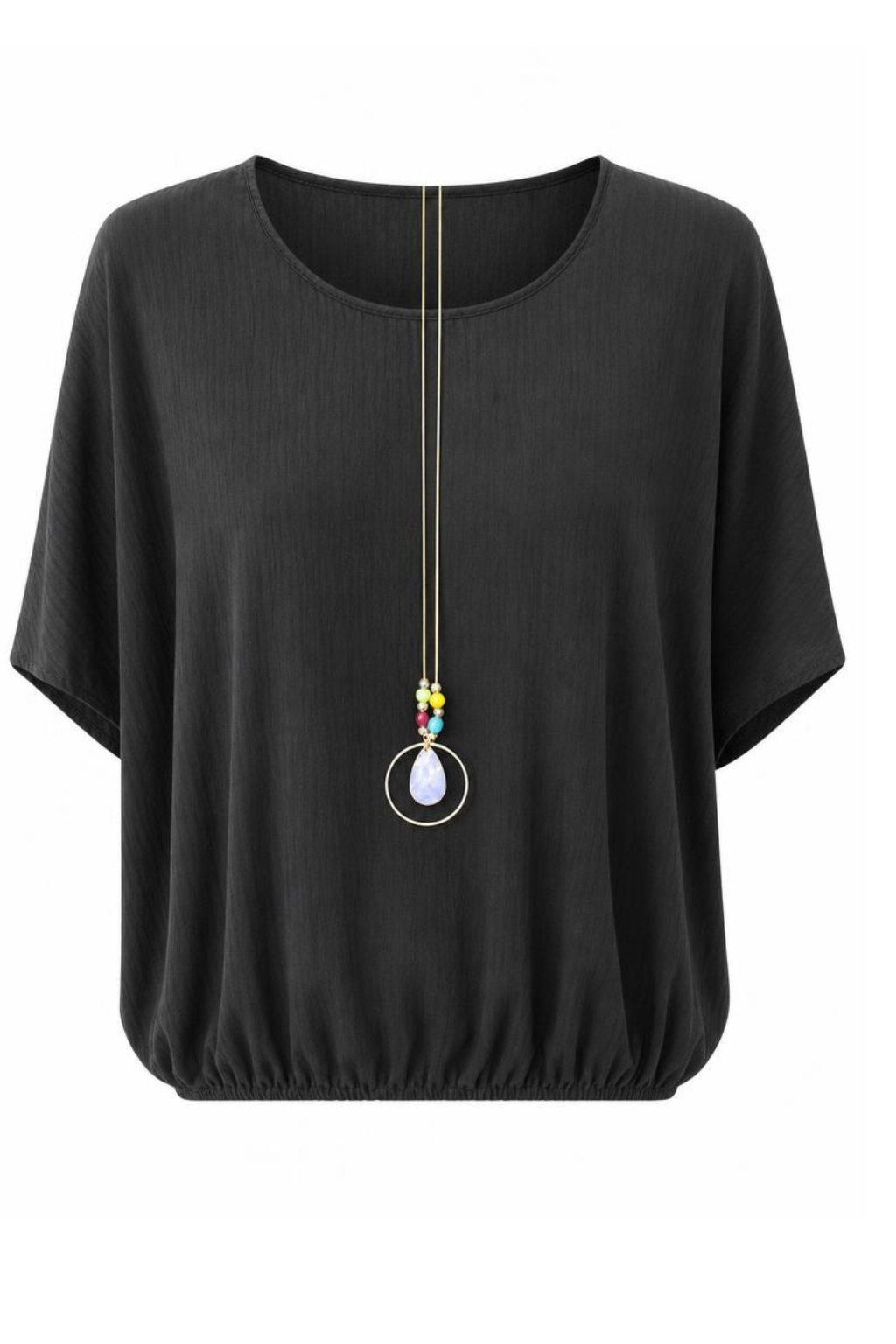 Sommerbluse (mit Kette) und Gummizug, Gr. 36-42