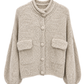 Strickjacke taupe, Gr. 38-44