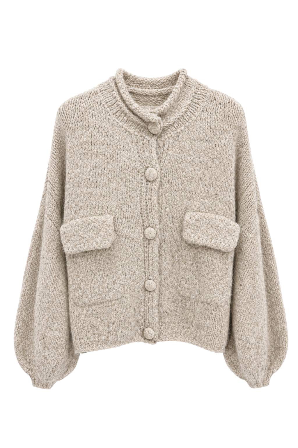 Strickjacke taupe, Gr. 38-44