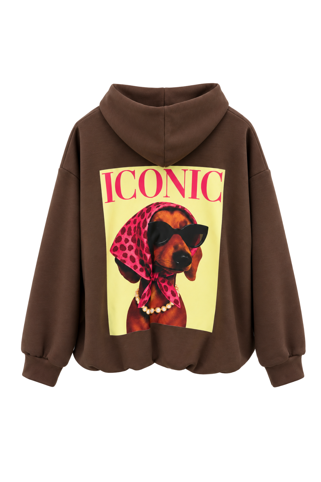 ICONIC DOG – Oversized Balloon Hoodie Jacke braun, Gr. 36-42