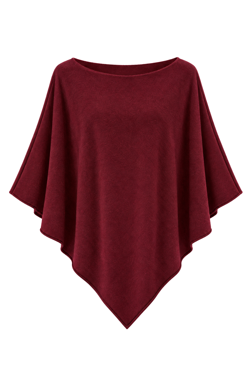 Soft Elegance – Leichter Poncho bordeaux, Gr. 36-42