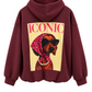 ICONIC DOG – Oversized Balloon Hoodie Jacke bordeaux, Gr. 36-42