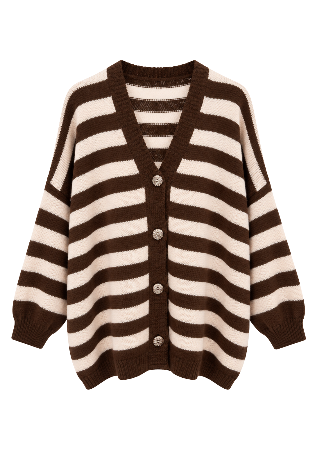 Oversize Strickcardigan braun/beige, Gr. 38-46