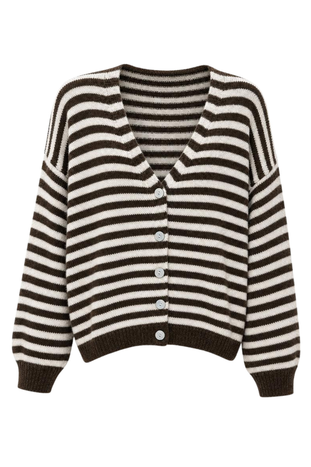 Streifen Cardigan „Amélie“ – braun/creme, Gr. 36-42