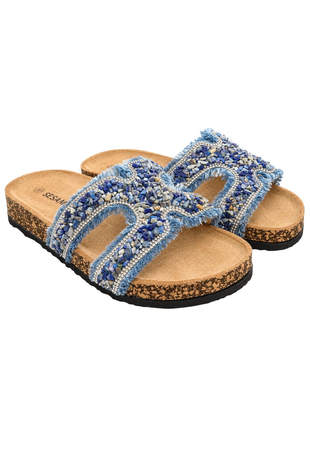 Pantolette Glam Stone dunkelblau, Gr. 36-41