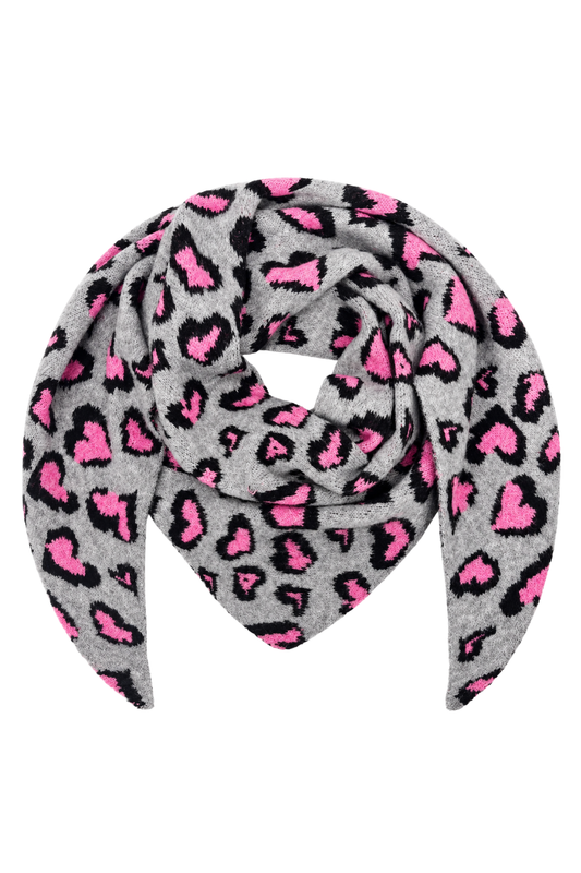 Leo Love Kuschelschal  grau/pink