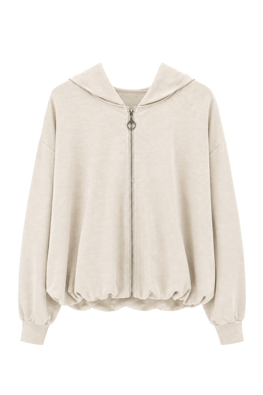 Hoodie-Jacke beige, Gr. 36-42