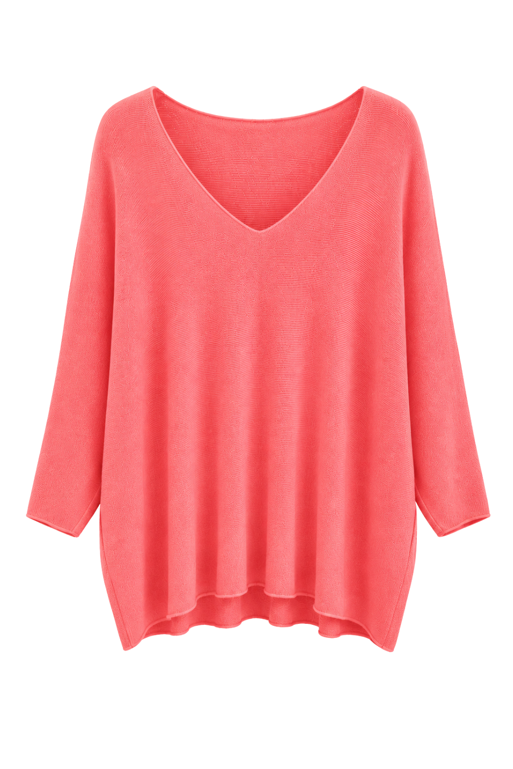 Pullover Mila V-Ausschnitt koralle, Gr. 38-46