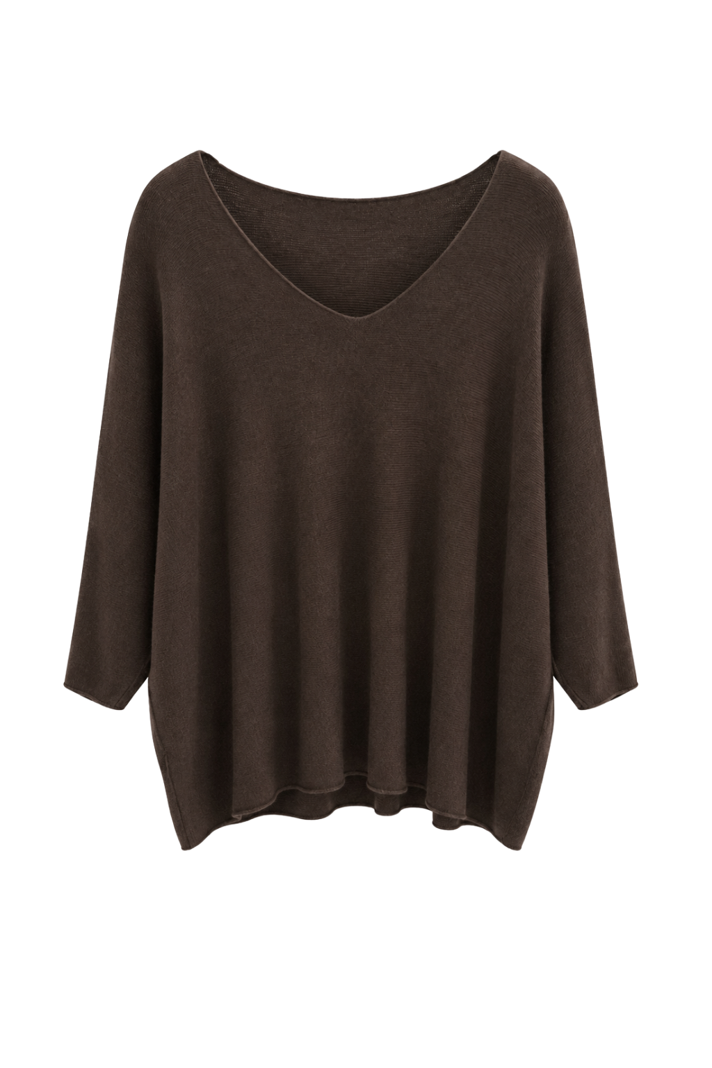 Pullover Mila V-Ausschnitt schokobraun, Gr. 38-46